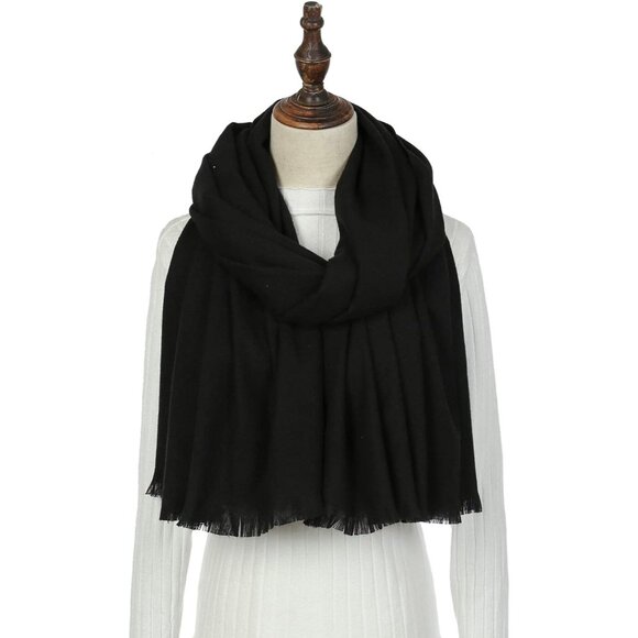 🆕 Women Black Wedding Evening Dress Pashmina Shawl Winter Foulard Femme Wraps - Picture 3 of 7